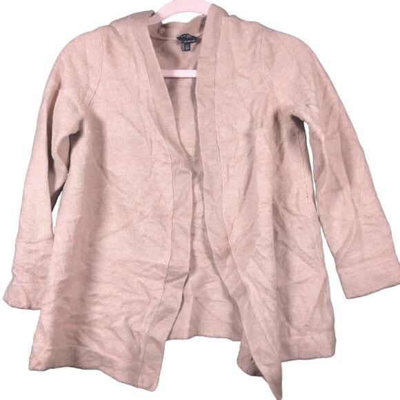 Talbots Sweaters - Talbots Womens Sweater Tan Cardigan Open Front Pure Merino Wool Large Petite